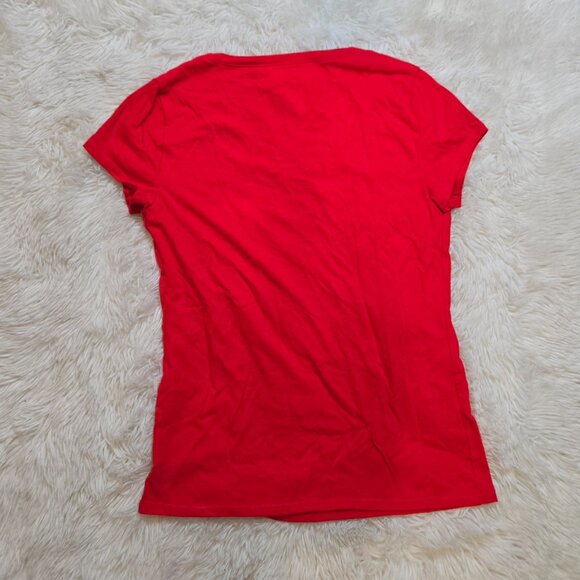 🌸No Boundaries T-Shirt Women's Junior Medium Red Short-Sleeved Stretch - Picture 4 of 5